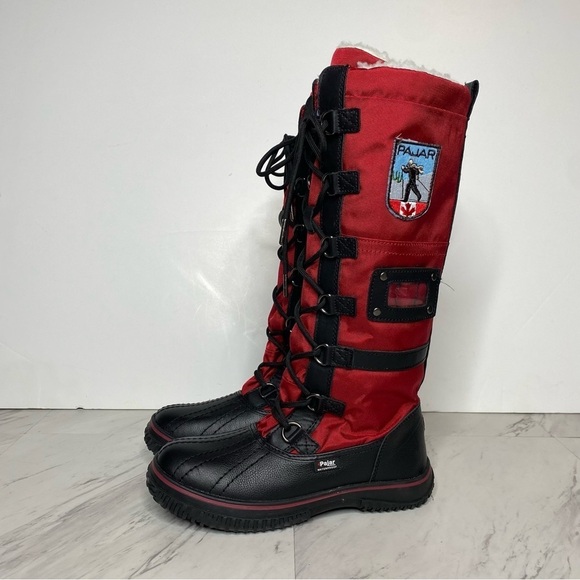 New! Pajar Grip Zip Red Lace Up Snow Boot 5 / 5.5 - Picture 15 of 15